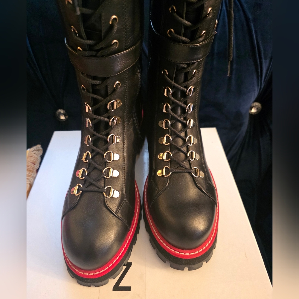 VINCI Istinye Leather Knee High Lace-Up Boots Limited Edition Size EU40/US9.5 - Picture 13 of 16